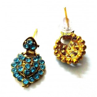 Golden Oxidized Earrings Ethnic Traditional Imitation Jewelry Drop Dangle - EA40